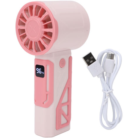 Ventilateur Personnel Portable USB Rechargeable Mini - Puissant & Silencieux, ABS, 4000mAh, Rose, pour Voyage, Maquillage (1/5)
