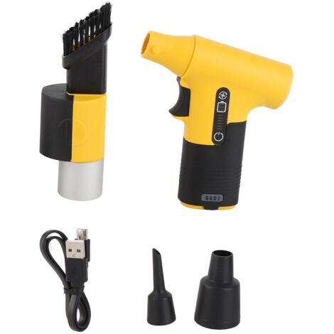 【Soufflette électrique portable】 TurboJet 130000RPM Mini - Double usage soufflage/aspiration, rechargeable 3000mAh, orange ou jaune, idéale voiture et clavier (1/5)