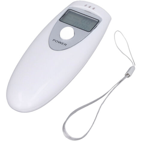Testeur d'Alcool Éthylomètre Numérique Portable Précis Mini avec Écran et Dragonne ABS Blanc (1/5)