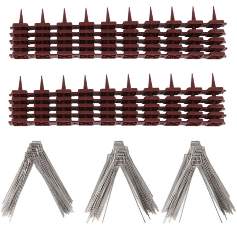 Pic Anti-Oiseaux 15 Pieds Acier Inoxydable pour Pigeons toit fenêtre clôture SK430 (4+2)- Lot de 10 (1/5)