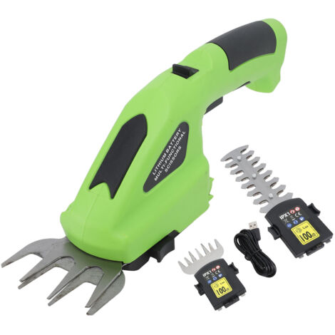 [Équipement de Jardin] Tondeuse et Taille-Haie Électrique Rechargeable Sans Fil, 2000mAh 3.6V Lithium-Ion, 2-en-1, Jusqu'à 60 Min d'Autonomie, Lame de Remplacement Incluse (1/5)