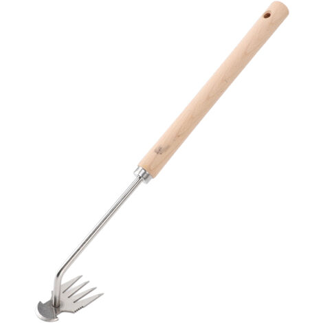 Arrache-Mauvaises Herbes en Bois de Hêtre et Acier Inoxydable - Outil de Désherbage Manuel Léger et Durable pour Jardinage Maison et Plantation de Fleurs (1/5)