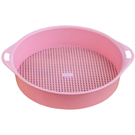 Tamis à Terre 3mm en PP - Crible Portatif et Léger pour Jardin - Rose - Tamisage Facile des Pierres et Sol (1/4)