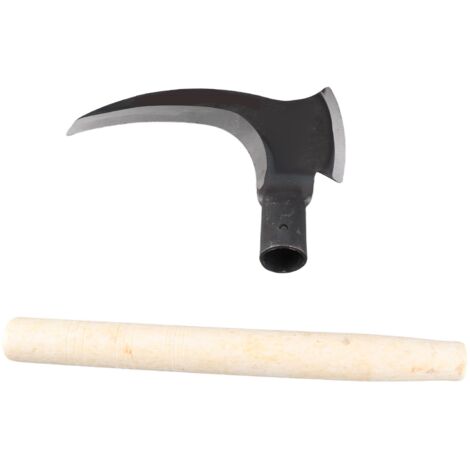 Serpe Double à Tête Coupante Unique en Acier au Manganèse pour Jardinage, 20x14.5x3.4cm, Manche Bois (Inclus)