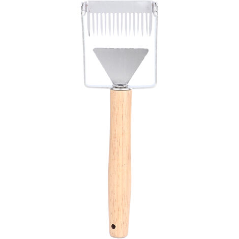 Scraper à Miel Professionnel Grattoir Fourchette Désoperculation Apiculture Multifonction Cadre Ruche Manche Bois Acier Galvanisé 24 cm 160 g (1/5)