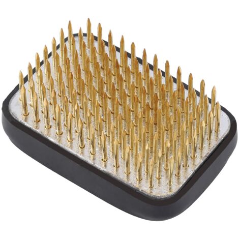 Fixateur de Fleurs Ikebana Carré 5.3x3.5 cm avec Base Alliage et 122 Aiguilles Laiton pour Arrangements Floraux Fixes (1/5)