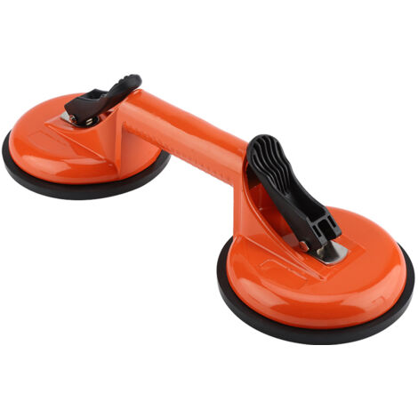 Ventouse à Vide Double en Alliage d'Aluminium pour Levage et Démontage de Vitres, Carrelages et Miroirs - Capacité 105kg - Orange (2)