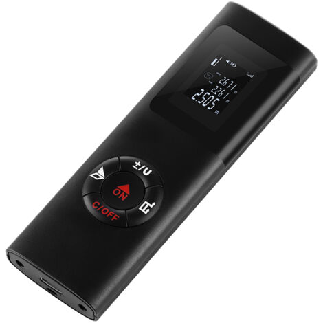 Mètre à Laser Numérique Mini 131Ft IP54 avec Écran LCD Rétroéclairé - Mesure Distance/Volume/Surface/Pythagore (1/5)
