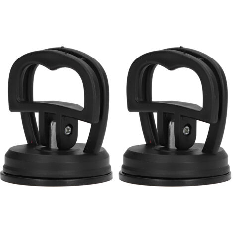 Ventouse de levage 2 pièces pour carrelage, coque de voiture et démontage téléphone - Grip puissant à une main, plastique et caoutchouc, 5.6x5.6cm, noir (1/5)