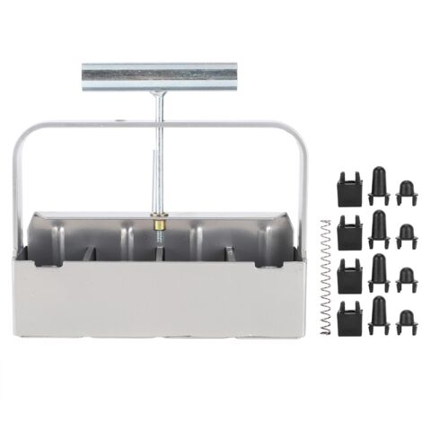 Blocailleuse à main 4 cases pour semis avec poignée ergonomique en acier durable, kit complet pour jardinage écologique sans plastique (1/5)
