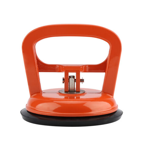 Ventouse Sucrion Professionnelle en Aluminium pour Démontage Vitre et Carrelage - Modèle 1 à 1 Ventouse 12.3cm, Capacité 75kg, Orange (1/5)