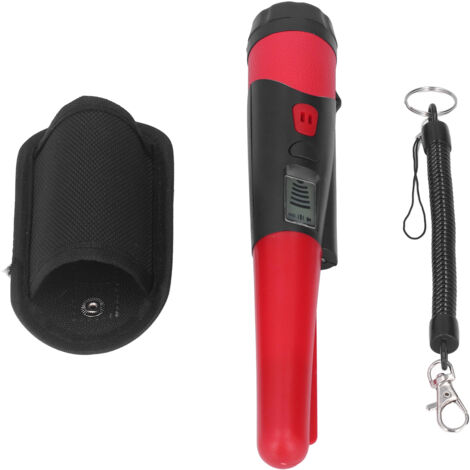 Détecteur de Métaux à Pinceau Professionnel Haute Sensibilité avec LCD, Lampe Torche IP66 et Holster - Rouge - Modèle Portable (1/5)