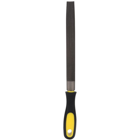 Lime à main demi-ronde en acier 8 pouces / 200mm, T12, dents fines, avec manche ergonomique anti-dérapant PP+TRP, pour acier et métal (1/5)