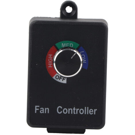 Régulateur de Vitesse de Ventilateur de Conduit 3A Mano - Contrôleur à Cadran Variable Noir pour Ventilateurs Hydroponiques en Ligne - 4 Positions (Arrêt/Faible/Moyen/Fort)