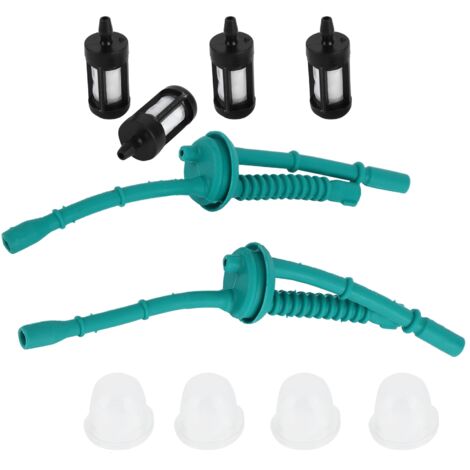 Kit de Réparation pour Tronçonneuse - Jeu de Filtres à Carburant, Durites et Bulbes Amorçage, 4 Filtres 2 Durites 4 Bulbes, Accessoires Machine de Jardin (1/5)