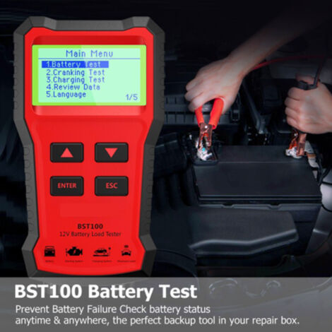 Testeur de Batterie Auto BST100, Analyseur 6-12V Professionnel pour Charge, Démarrage et Santé de l'Accumulateur (1/4)