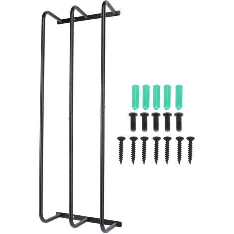 Porte-serviettes mural à trois barres en fer noir, pour rangement vertical et organisé, design moderne et fonctionnel pour la salle de bain (1/5)