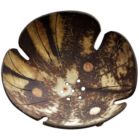 Support à Savon Naturel en Coco - Porte-Savon Écologique en Bois de Coco Non Toxique - 14 x 12 cm - Lot de 1 (1/5)