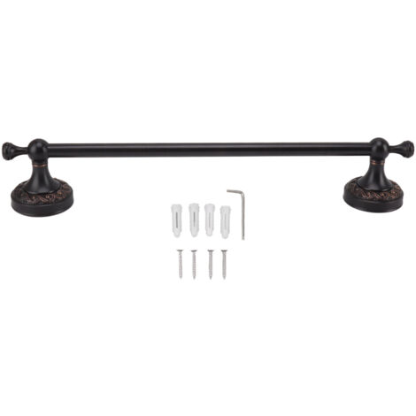 Porte-serviette Antique Noir Cuivre Gain de Place 40CM - Barre Simple Pivot Anti-Basculement pour Accessoires Salle de Bain (1/5)