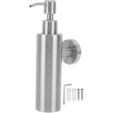 Distributeur de Savon en Acier Inoxydable 304 - Réutilisable et Antirouille - Rond - Cuisine et Salle de Bain - Montage Mur (1/5)