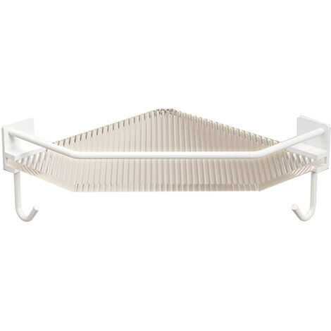 Corner Shower Caddy - Organisateur de douche - Porte-savon d'angle sans perçage - 32x23x4.8cm Blanc - Rayonnage salle de bain en acrylique étanche pour gels et shampoings (1/5)