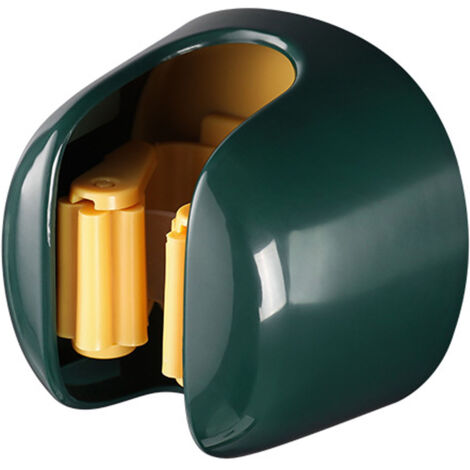[Porte-serreau multifonction] [Support mop sans perçage] [Fixation anti-chute] - Support mural ABS/TPR pour serreau, balai, cuisine, salle de bain, balcon (Vert, 7.7x5.5cm) (1/5)