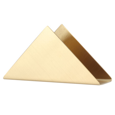 Porte-Serviettes en Acier Inoxydable Or - Support de Papier Essuie-tout Triangulaire pour Cuisine Salle de Bain - Compact Stable Moderne 16.8x4.5x8.6cm (1/5)