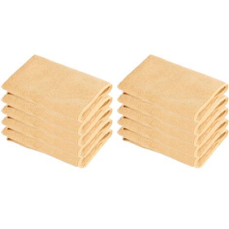 Serviette Microfibre - Pack de 10 - 30x30cm - Absorption Maximale - Séchage Rapide - Douceur Extrême (Couleur Kaki) (1/5)