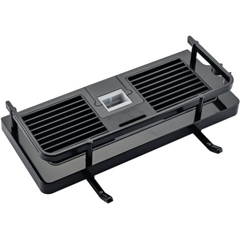 Organisateur de Douche à Tige Rétractable - Rangement Sans Perçage ABS Blanc/Noir 29x11.5x5cm (1/5)