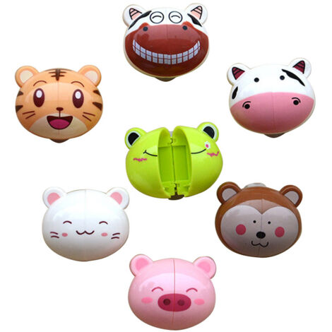 Porte-Brosse à Dents Mural - Support avec Ventouse 2 Pièces - Plastique Durable 5.5x4.5cm - Animaux Mignons pour Salle de Bain (1/4)