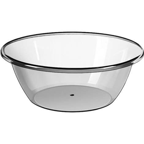 Lavabo Rond Transparent en PET - Bac de Lavage Polyvalent pour Maison, Dormitoir et Camping, Gris Translucide, Modèle Épais (1/5)