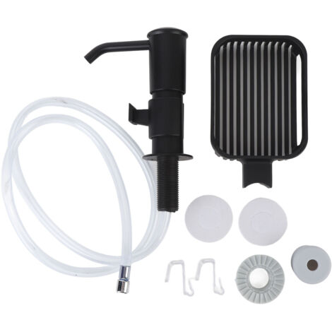 Distributeur de savon pour évier de cuisine automatique avec support pour trous de 0.94 à 1.57 pouces (ABS, 2 joints, étagère rotative) (1/5)