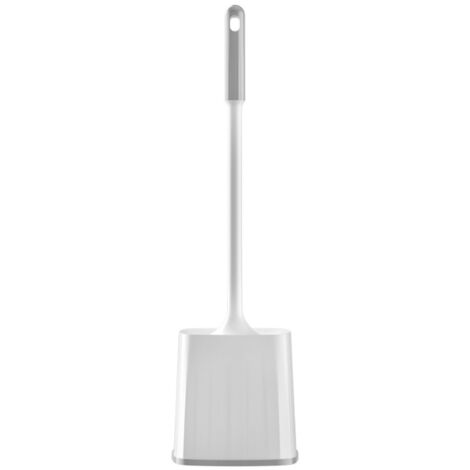 Brosette de Toilette avec Support et Manche Long Amovible Rotatif 360° - Lot Nettoyant WC pour Salle de Bain - Set en Plastique 44cm (1/5)