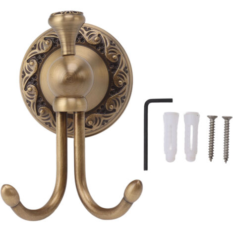 Patère Mural Vintage Cuivre - Crochet à Vêtements Européen Antique, Ensemble de 10 avec Fixations pour Salle de Bain et Chambre, 10.5cm, Design Décoratif et Pratique (1/5)