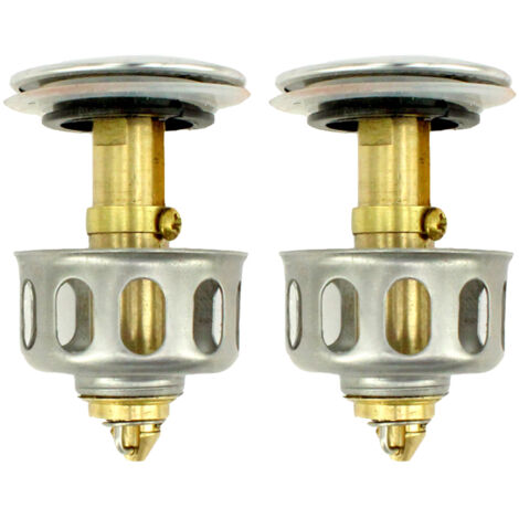 Bouchon Évier Siphon Anti-Odeur avec Filtre à Cheveux en Laiton Acier Inoxydable 35mm Universal pour Cuisine Salle de Bains 2 en 1 Facile à Installer 2 Pièces (1/5)