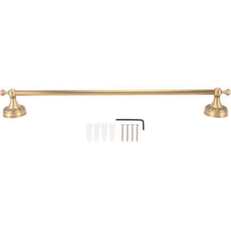 Barre à serviette mural antique en cuivre - Porte-serviette robuste et anti-rouille avec tablette intégrée pour salle de bain et hôtel (1/5)