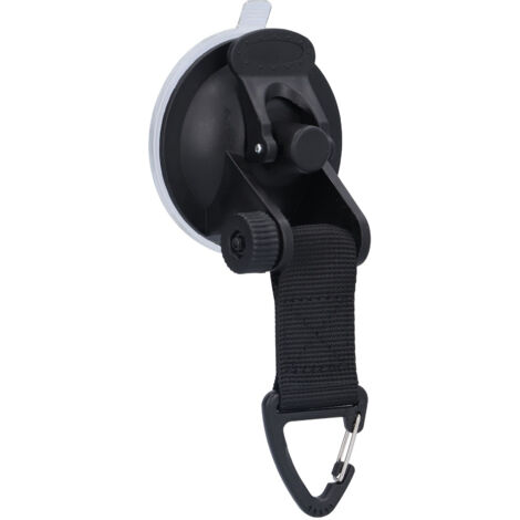 [Accessoire de camping] Accroche-sécurisé à ventouses multifonction réutilisable pour bâche de tente piscine plein air - Crochet d'ancrage avec ventouse silicone, plastique noir 14.5x6.5x4.5cm, 46g. (1/5)