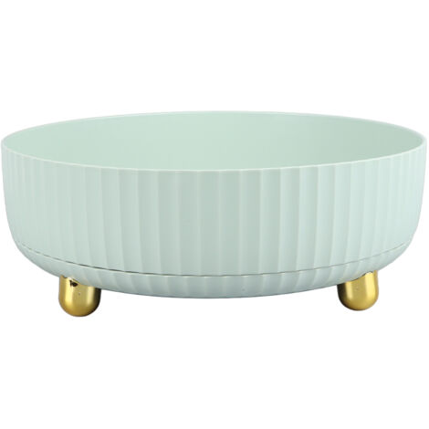 Plateau Tournant Stockage Plastique Vert Clair Grande Capacité 28 x 10 x 8 cm 360° Plateau Rotatif Organisateur Salon Cuisine Salle de Bain (1/5)