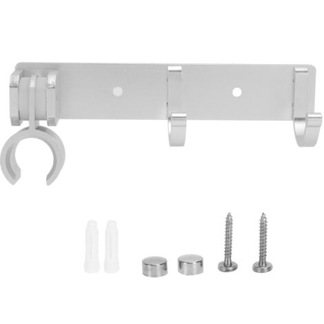 Support mural réglable pour pomme de douche avec crochet – Support mural en aluminium pour rangement de salle de bain (1/5)