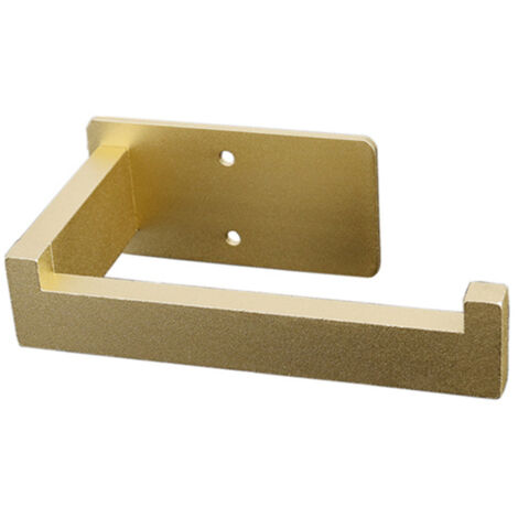 Porte-rouleau de papier toilette autoadhésif sans perçage - Support mural en acier inoxydable 14cm (Noir/Argent/Or) (1/5)