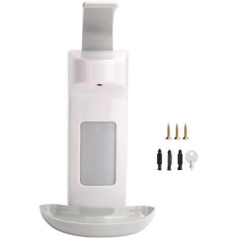 Distributeur de savon mural avec cuve amovible, Dosette, Installation murale, Réservoir transparent ABS blanc, Contenance 500 ml (1/5)