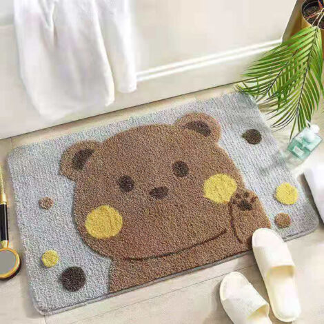 Paillasson Intérieur Anti-Dérapant 60x40cm en Chenille Coloré Bubble Bear pour Entrée (1/5)
