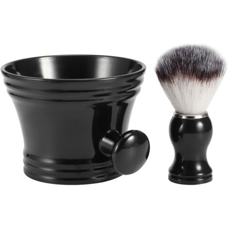 Lot de Rasage Professionnel - Bol en ABS et Brosse Douce Nylon pour Barbe et Moustache - Set Outils Barbier Facile à Nettoyer (1/5)