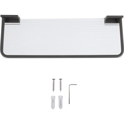 Étagère Murale Flottante pour Salle de Bain Noire - Support Décoratif en Aluminium Spatial Acrylique (40x10x3.5cm) (1/5)