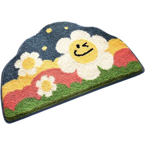 Tapis Sourire de Montagne 50x80cm (Fausse Loutre) - Dessus-de-sol Absorbant et Anti-dérapant pour Entrée et Salle de Bain (1/2)