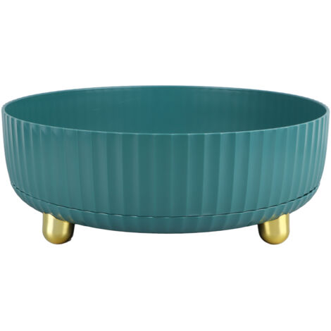 Plateau Tournant de Stockage Plastique Grande Capacité Plateau Organisateur Rotatif pour Cuisine Salon Salle de Bain Vert - Largeur: 28cm (1/5)