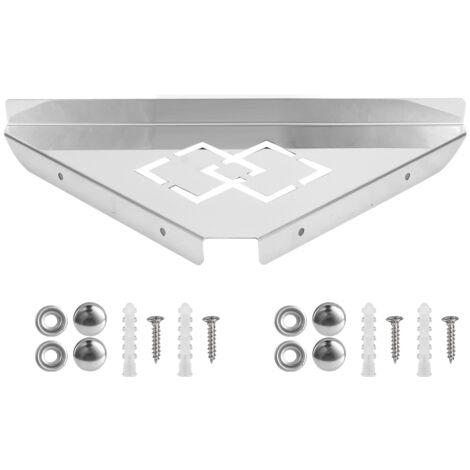 Étagère de Douche Angulaire en Acier Inoxydable 30x30cm Silver + 2 Sachets Vis (1/5)