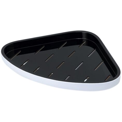 Étagère Murale d'Angle pour Salle de Bain, Support en Plastique Noir Imperméable et Ventilé, Sans Perçage, Organisateur de Douche (1/5)