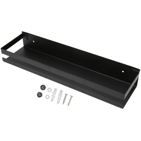 Porte-Savon et Porte-Accessoires de Salle de Bain Noir en Acier Inoxydable SUS304 - 40x10x6cm, Capacité de Charge Élevée et Installation Facile Sans Perçage (1/5)