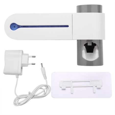 Porte-brosse à dents avec Stérilisation UV et Distributeur Automatique de Dentifrice - Support ABS pour 5 Brosses, Désinfection Automatique, Pratique et Hygénique (1/5)